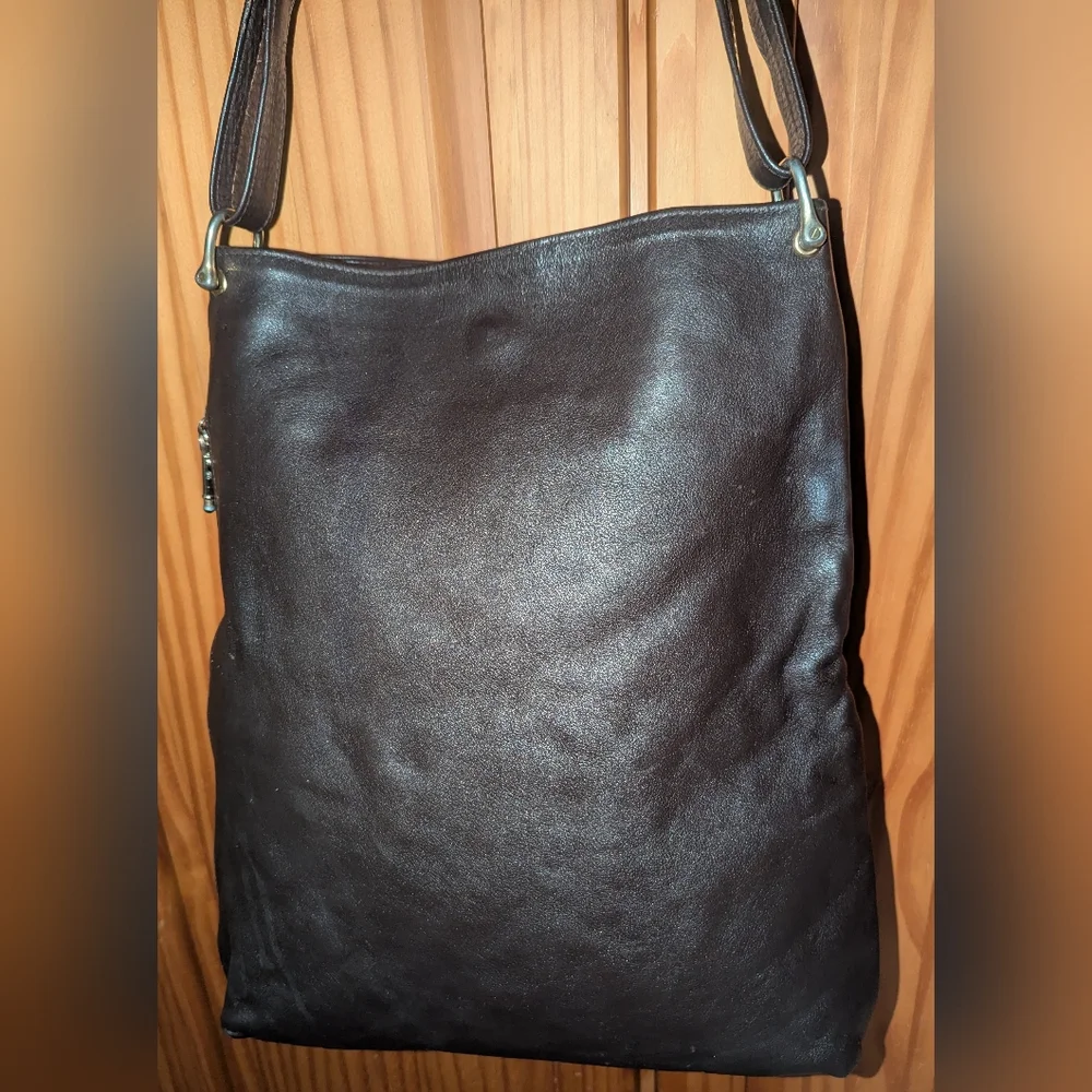 Ravasi Firenze Dark Brown Leather Hobo Bag. Made In Italy.